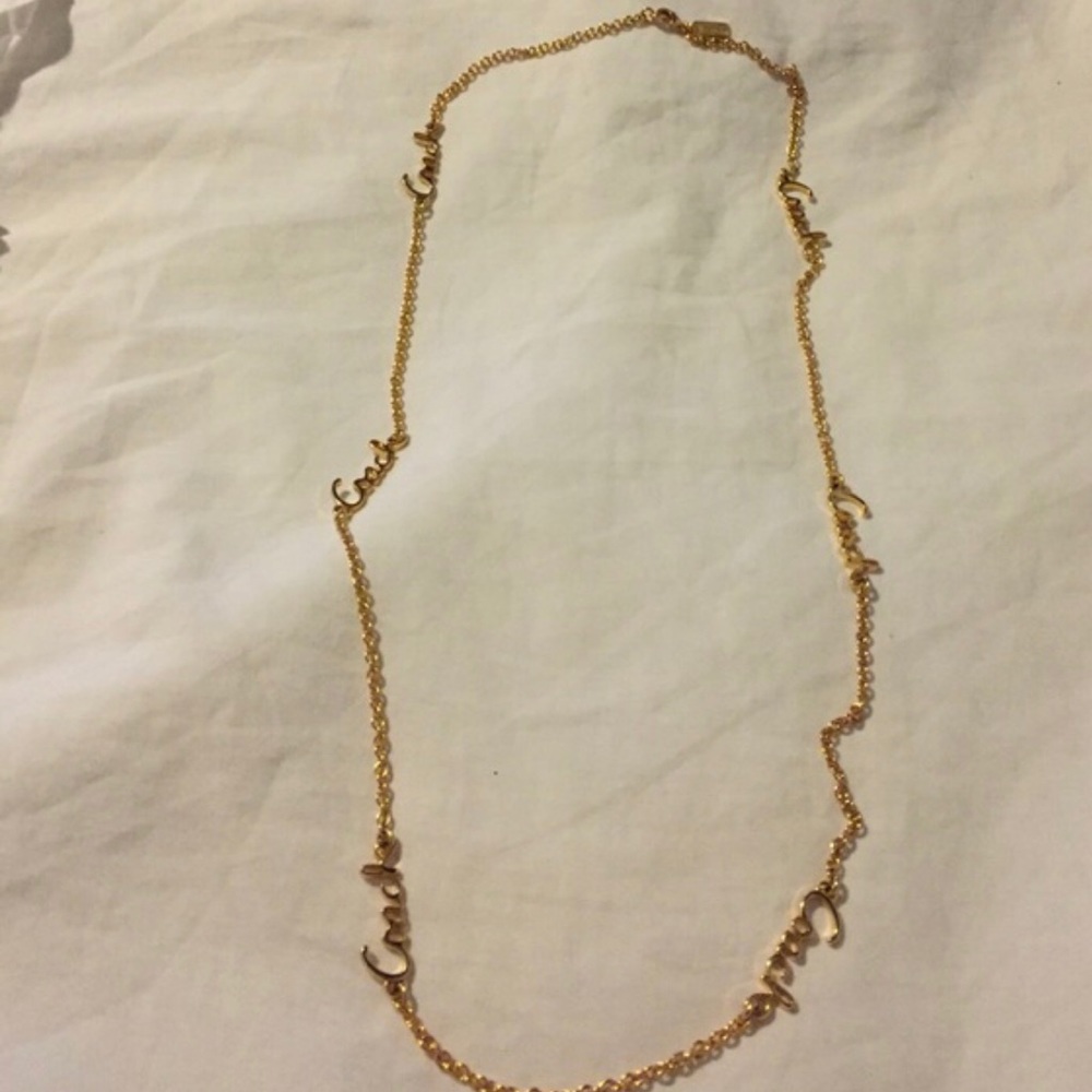 Coach script gold necklace